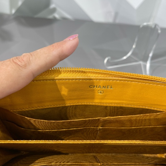 Authentic Chanel Caviar Yellow Zippy Long Wallet - Picture 11 of 16